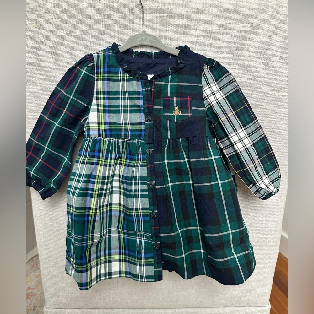 GAP Plaid Baby Dress with matching bow
